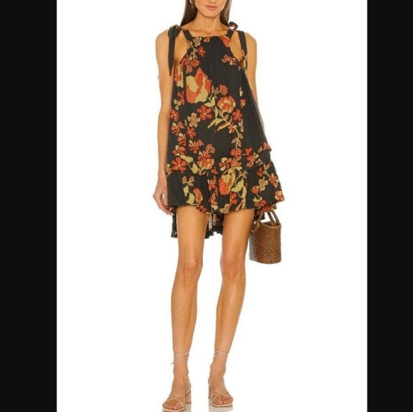 Free People Dress Fleur Twilight  Floral Print Loose Tunic Top Size XS Boho - Picture 4 of 14